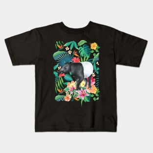 Tropical Rainforest Malayan Tapir Kids T-Shirt